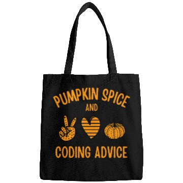 Discover Pumpkin Spice and Coder Advice Programmer Fall Halloween Bags