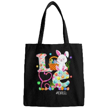 Discover stethoscope scrub cna nurses life easter day cute bunny eggs Bags