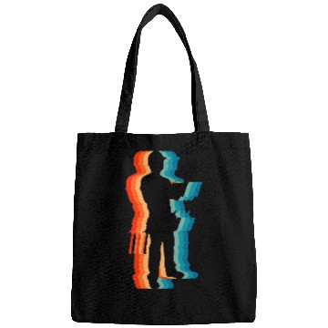 Discover Proud Construction Worker Papa Retro Vintage Bags