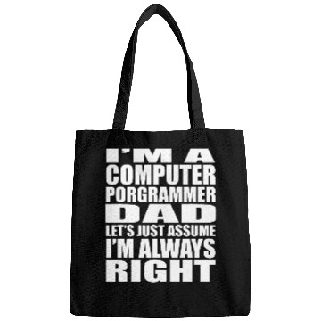 Discover Funny Coder Software Engineer Programming Programmer Dad Bags