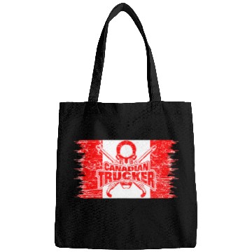 Discover Proud Canadian Trucker Crossed Stacks Trucking Canada Flag Bags