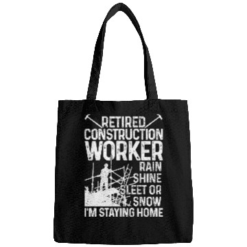 Discover Mens Retired Construction Worker Funny vintages Retirement 1 Bags