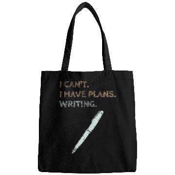 Discover I Have Plans Writing Book Writer Journalist Author Funny Bags