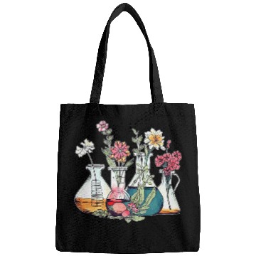 Discover Floral Beakers Laboratory Chemistry Lab Scientist Lab Tech Bags