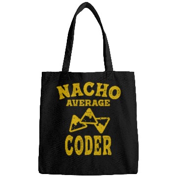 Discover Funny coder programming Nacho average programmer coding taco Bags