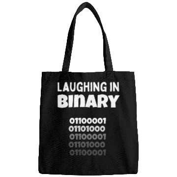 Discover Funny computer nerd and programmer gift Laughing in Binary Bags