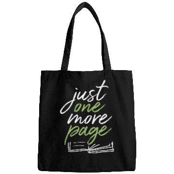Discover Just One More Page Funny Book Reader Reading Nerd Bookworm Bags