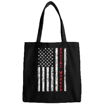 Discover Social Worker American flag patriotic Independence day Bags