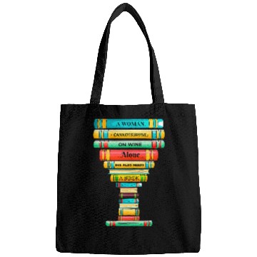 Discover Funny Reader Addict Book Lovers Wines Drinking Women Bags