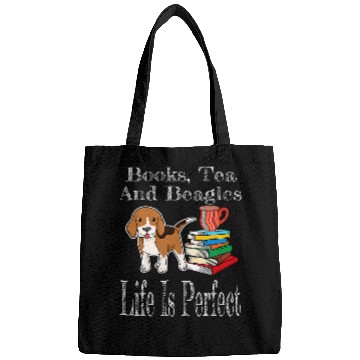 Discover Life Is Perfect Beagle Mom Tea Drinker Book Lover Reader Bags