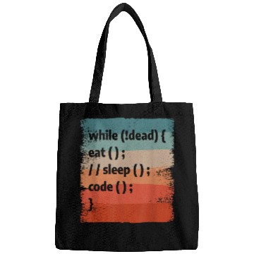 Discover While Eat Seep Code Programming Coder Programmer Bags