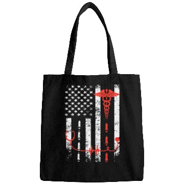 Discover nurses US American Flag Nursing Student America Bags