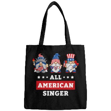 Discover Singer Gnomes July 4th American Flag USA Bags