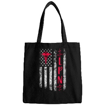 Discover LPN American Flag July 4th Licensed Practical nurses LPN Bags