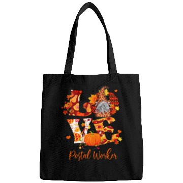 Discover Fall Leopard LOVE Gnome Postal Worker Thanksgiving Bags