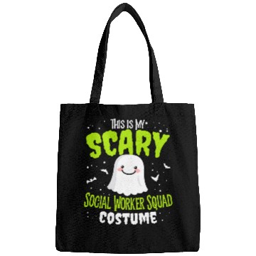 Discover Funny Halloween This is my Scary Social Worker Squad Custome Bags
