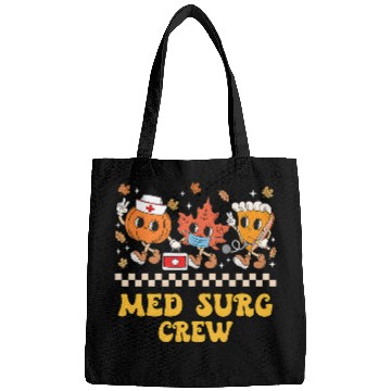 Discover Med Surg Crew Pumpkin Pie Fall Leaf Thanksgiving nurses Retro Bags