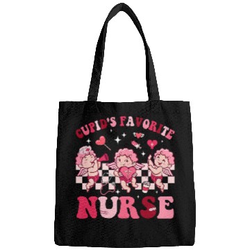 Discover Groovy Valentines Day Cupids Favorite nurses Retro nurses Life Bags