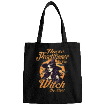 Discover nurses Practitioner By Day Witch By Night Halloween Caregiver Bags