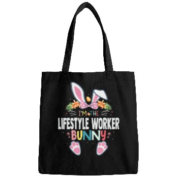 Discover Im The Lifestyle Worker Bunny Easter Day Rabbit Matching Bags