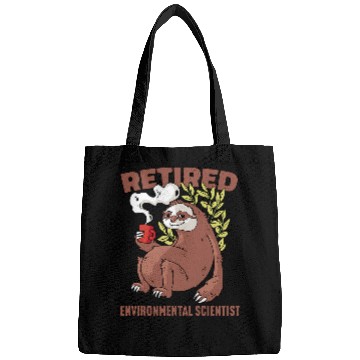 Discover Sloth drinking coffee Funny Retirement Design Bags
