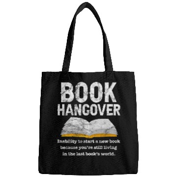 Discover Book Hangover Reading Reader Bookworm Librarian Distressed Bags