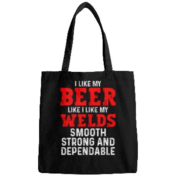 Discover Welder Drinking Beer and Welding Beer Lovers Funny Bags