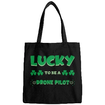 Discover Lucky To Be A Drone Pilot St Patricks Day Irish Shamrock Bags