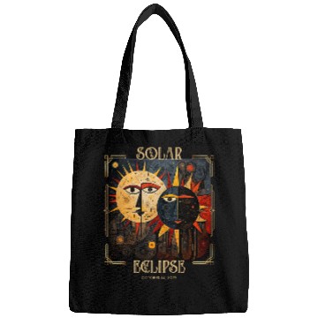 Discover Solar Eclipse America October 14 Abstract Art Bags