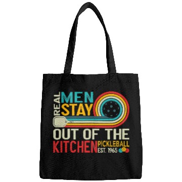 Discover Funny Real Men Stay Out Of The Kitchen Hit Paddle PickleBall Bags