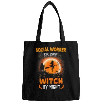 Discover social worker by day witch by night halloween social worker Bags