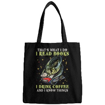 Discover I Read Books And I Know Things Funny Grumpy Dragon Coffee Bags