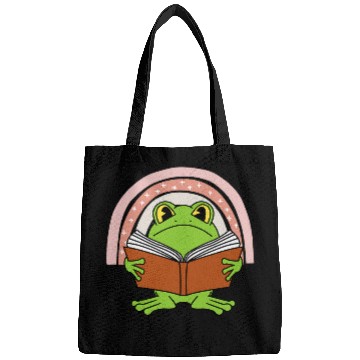 Discover Cottagecore Frog and Book Rainbow Farmcore Bags