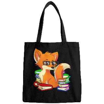 Discover Funny Nerdy Fox Animal Bookworm Reading Book Lovers Bags