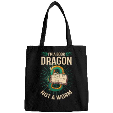 Discover Im A Book Dragon Not A Worm 2 Bags