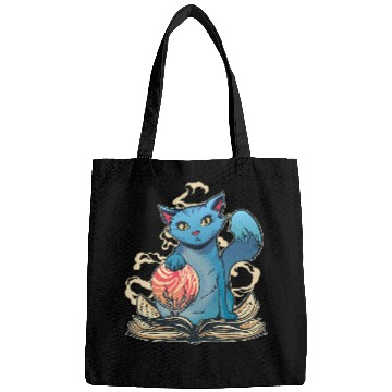 Discover Funny magic cat with magic book and magic ball Bags