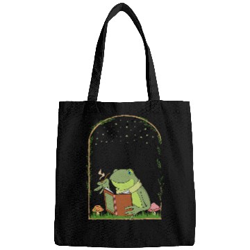 Discover Cottagecore Frog Book Design for a Nature Lover 2 Bags