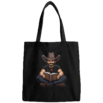 Discover Cowboy Reading Book Funny Book Reader Bookworm Western Bags