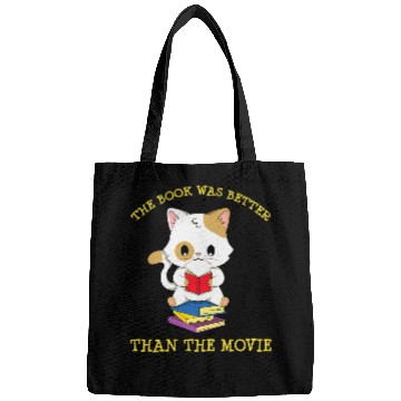 Discover book is better n movie cat reading Bags