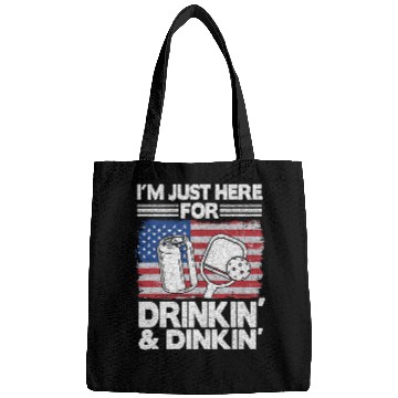Discover Im Just Here For Drinking Dinking Beer US Flag Pickleball Bags