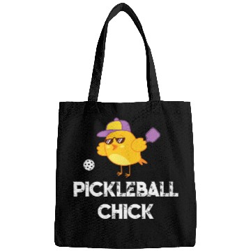 Discover Funny Pickleball Chick With Paddle Cute Pickleball Player Bags