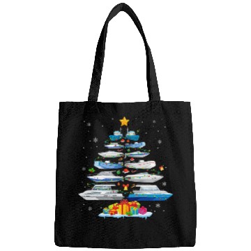Discover Boat Christmas Tree Merry Christmas Boating Captain Bags