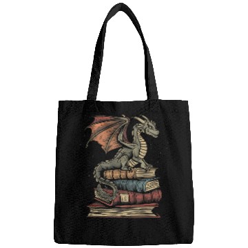 Discover Dragon Fantasy Book Lover Book Nerd Bags