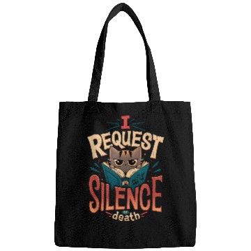 Discover Cute Cat Lover Reading Book In Silence Groovy Book Bags