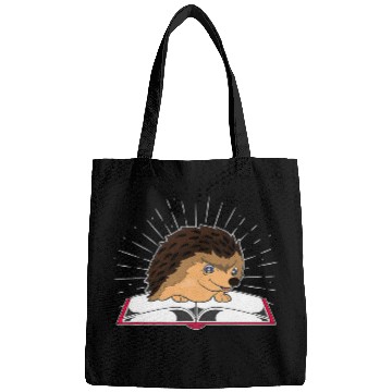 Discover Cute Forest Animal Book Reading Bookworm Nature Hedgehog Bags