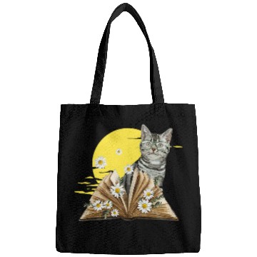 Discover Cute Cat Reading Book For Cat Lovers 1 Bags