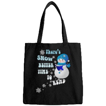 Discover Book Lover Snowflakes Pattern Snowy Reader Snowmen Bags