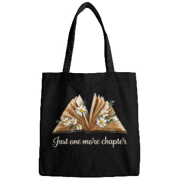 Discover Cute Readers design with a big book and daisy flowers Bags