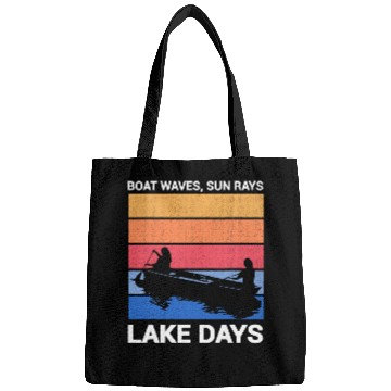 Discover Boat Waves Sun Rays Lake Days Summer Tee Lake Bags