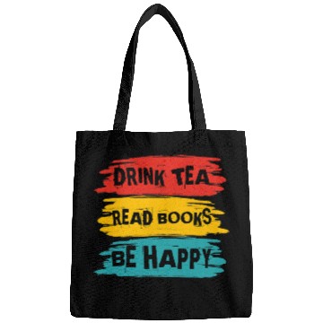 Discover Drink Tea Read Books Be Happy Funny Books Reading Lovers Bags